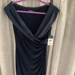 Portrait collar classic cocktail dress.